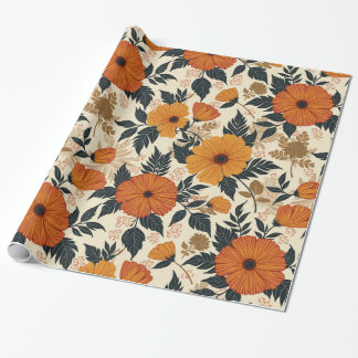 Papier Cadeau Papier de recouvrement de géométrie florale en gra