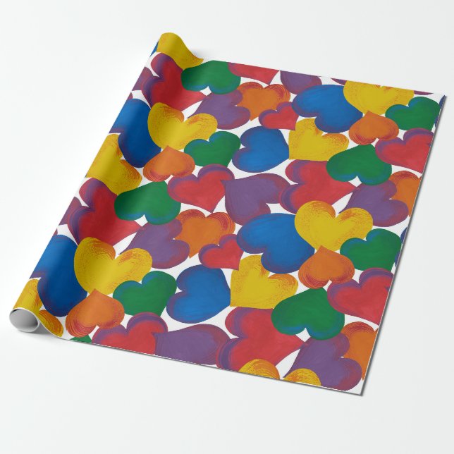 Papier Cadeau Papier de recouvrement du coeur (Déroulé)