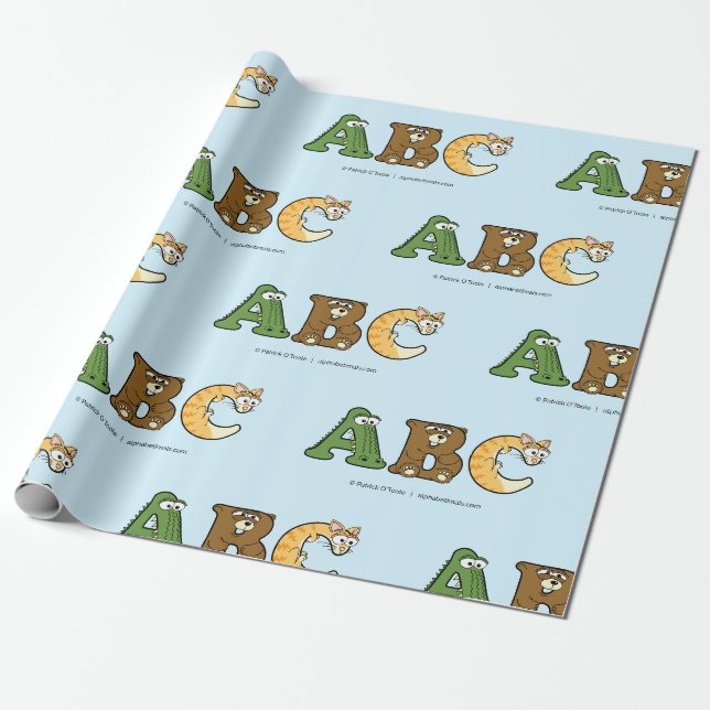 Papier Cadeau Papier de recouvrement personnalisé par ordre alph (Déroulé)