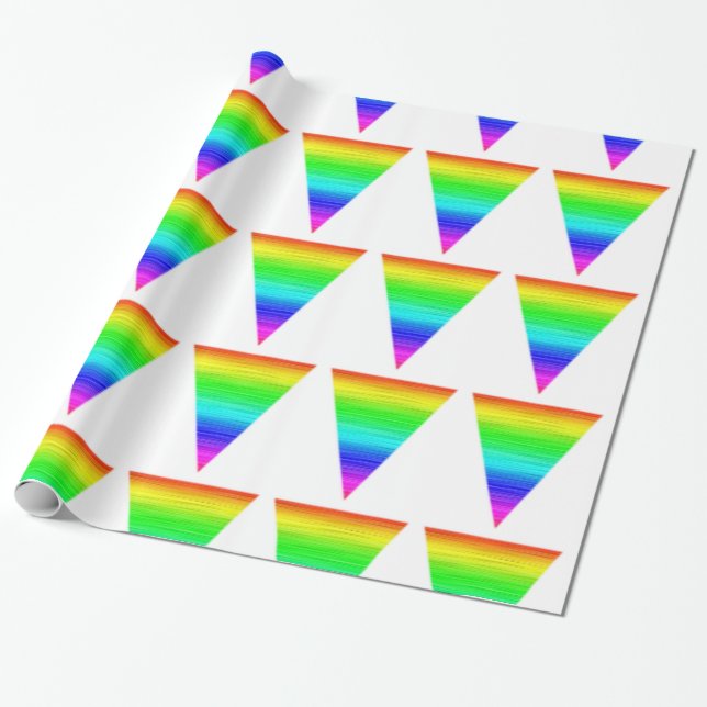 Papier Cadeau Papier de recouvrement triangle gai arc-en-ciel (Déroulé)