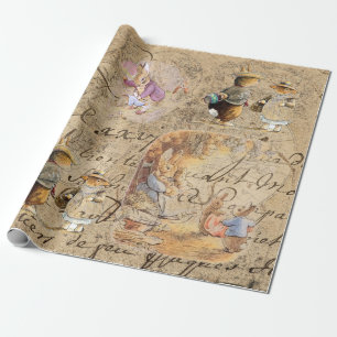 Papier Cadeau Papier de tissus de lapin à pierre (collection4)