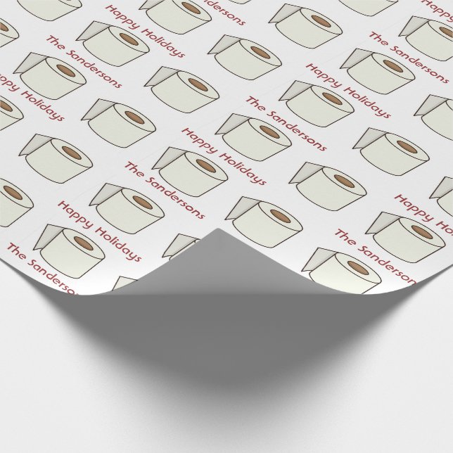 Papier Cadeau Papier de toilette Funny personnalisé Joyeuses fêt (Coin)