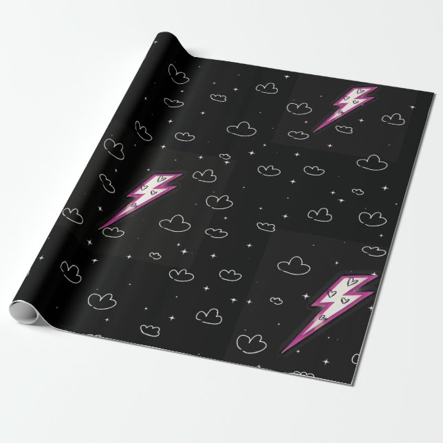 Papier Cadeau Papier d'éclair (Déroulé)
