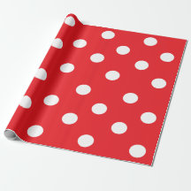 Papier d'emballage 30" de pois rouge et blanc x 6"