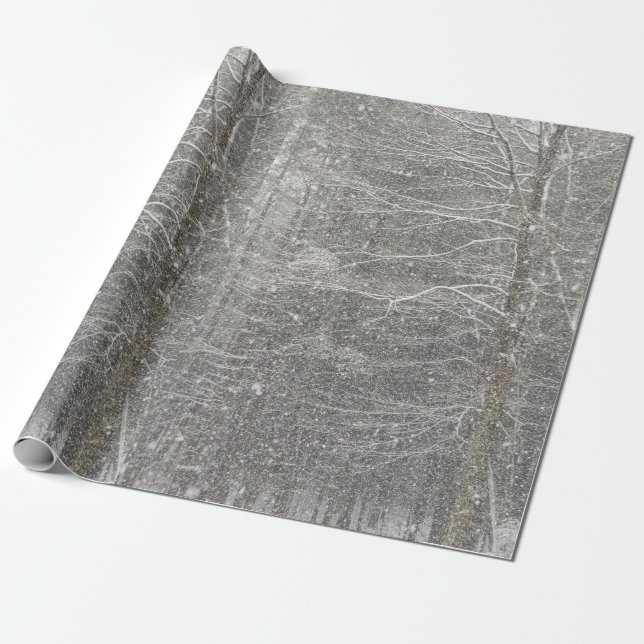 Papier Cadeau Papier d'emballage à coulée de neige (Déroulé)
