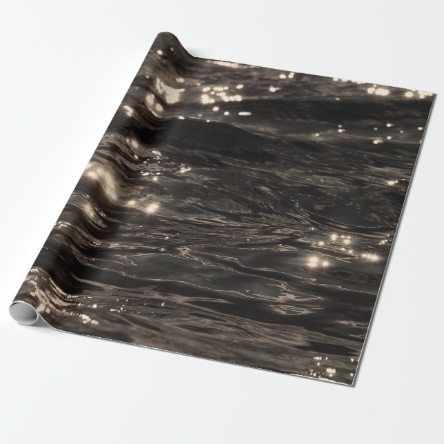 Papier Cadeau Papier d'emballage à eau foncée (Déroulé)