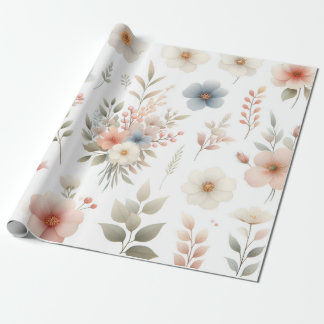 Papier Cadeau papier d'emballage à fleurs