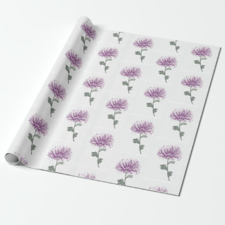 Papier Cadeau papier d'emballage à fleurs violettes