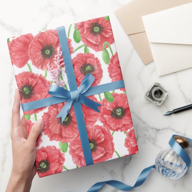 Papier Cadeau Papier d'emballage à motif floral de l'aquarelle (Cadeaux)