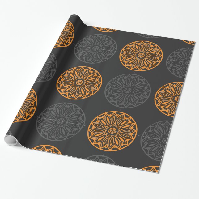 Papier Cadeau papier d'emballage à motifs floraux (Déroulé)