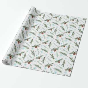 Papier Cadeau papier d'emballage à pinecone d'hiver
