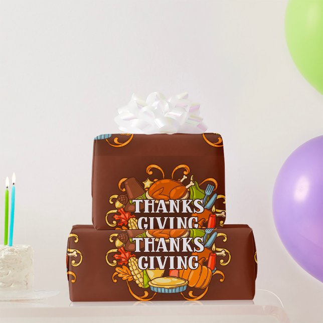 Papier Cadeau Papier d'emballage alimentaire de jour bon thanksg (Créateur téléchargé)