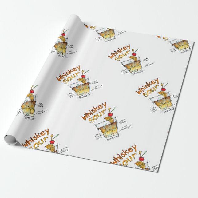 PAPIER CADEAU PAPIER D'EMBALLAGE - ART AIGRE DE COCKTAIL DE (Déroulé)
