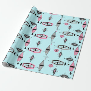 Papier Cadeau Papier d'emballage atomique de motif rose et gris