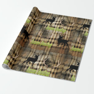 Papier Cadeau papier d'emballage avec des bois de cerf et de cer