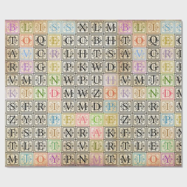 Papier Cadeau papier d'emballage avec des mots de motivation (Plat)