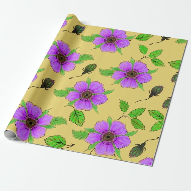 Papier Cadeau Papier d'emballage avec impression de ressort (Déroulé)