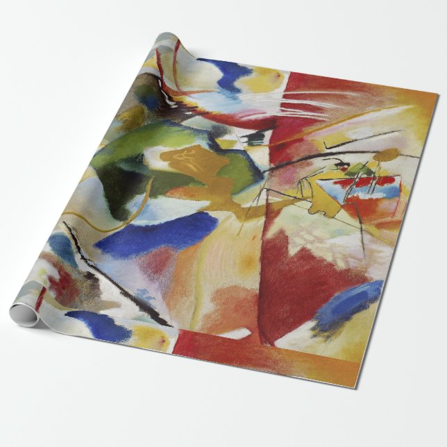 Papier Cadeau papier d'emballage avec peinture kandinsky (Déroulé)