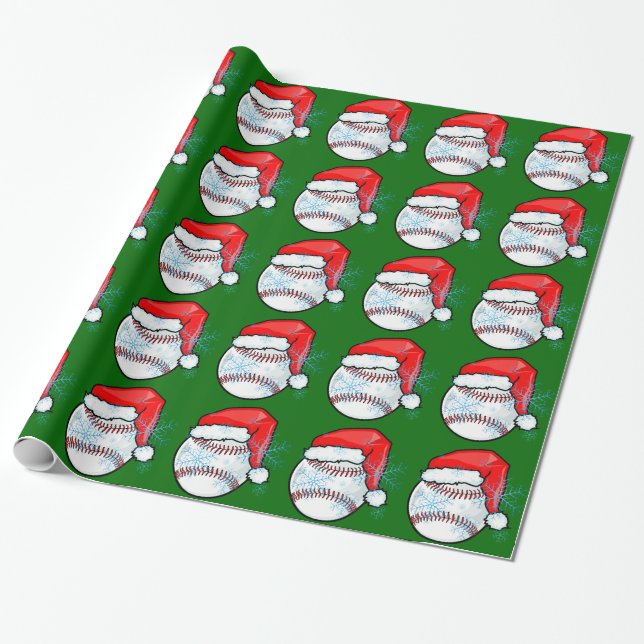 Papier Cadeau Papier d'emballage - base-ball de Père Noël de (Déroulé)