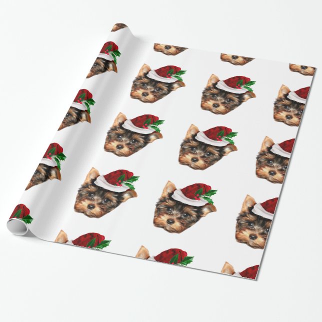 Papier Cadeau Papier d'emballage blanc de Christmas Yorkshire Te (Déroulé)
