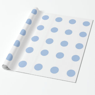 Papier Cadeau Papier d'emballage blanc et bleu-clair de point de