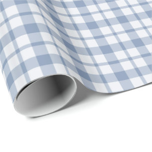 Papier Cadeau Papier d'emballage blanc et bleu d'Indigo Preppy C