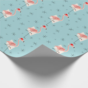 Papier Cadeau Papier d'emballage bleu de Père Noël de Flamant