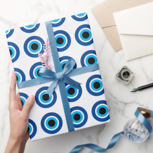 Papier Cadeau Papier d'emballage bleu Mati Evil Eye symbole