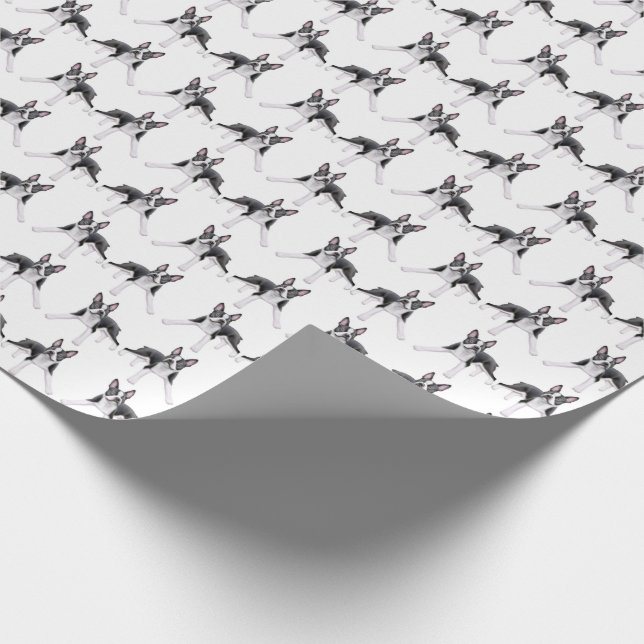 Papier Cadeau Papier d'emballage Boston Terrier de chiens (Coin)