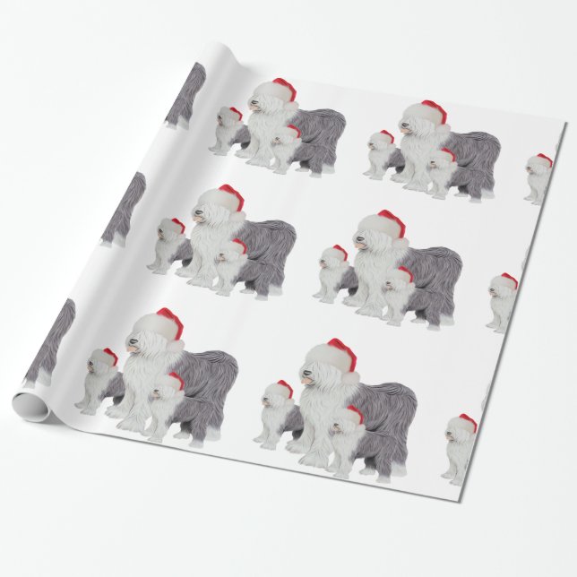 Papier Cadeau Papier d'emballage brillant de chien de berger (Déroulé)