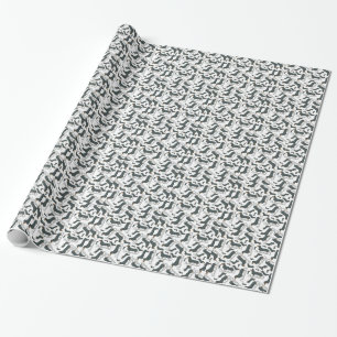 Papier Cadeau Papier d'emballage brillant de chien noir et