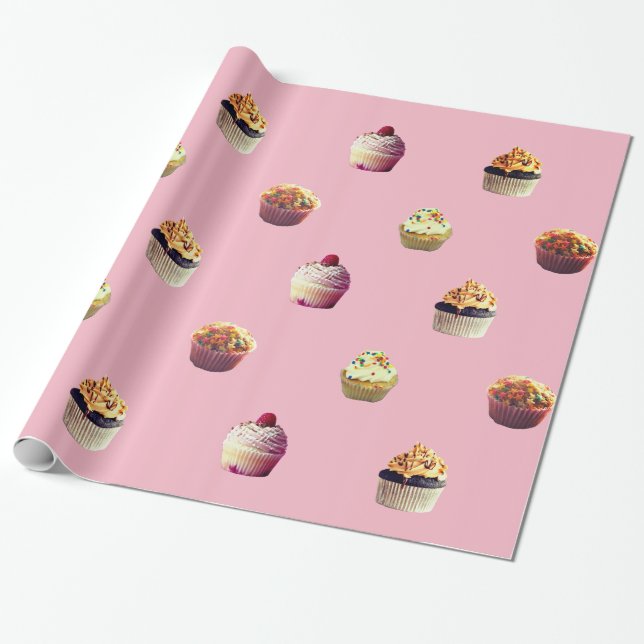 Papier Cadeau Papier d'emballage brillant de petits gâteaux (Déroulé)