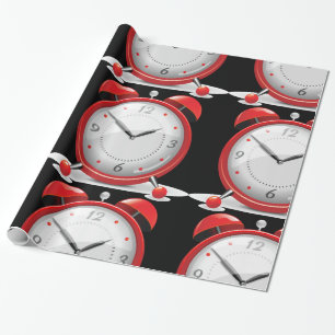 Papier Cadeau Papier d'emballage brillant de réveil rouge