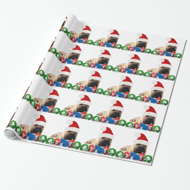 Papier Cadeau Papier d'emballage brillant de Shar Pei, 30" x 6' (Déroulé)
