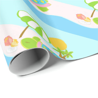 Papier Cadeau Papier d'emballage brillant rose de tortue de mer,