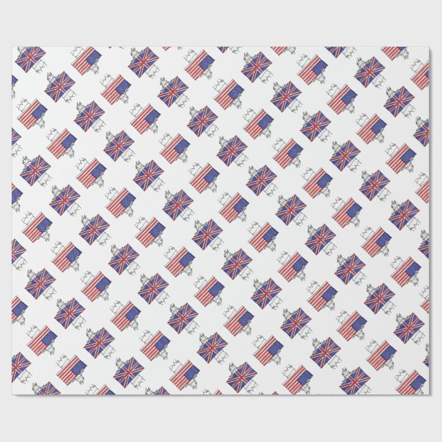 Papier Cadeau Papier d'emballage BRITANNIQUE des USA (Plat)