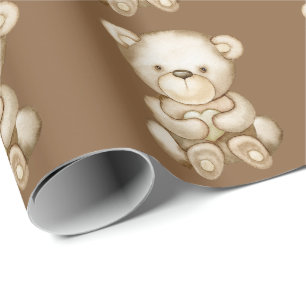 Papier Cadeau Papier d'emballage brun en teddy