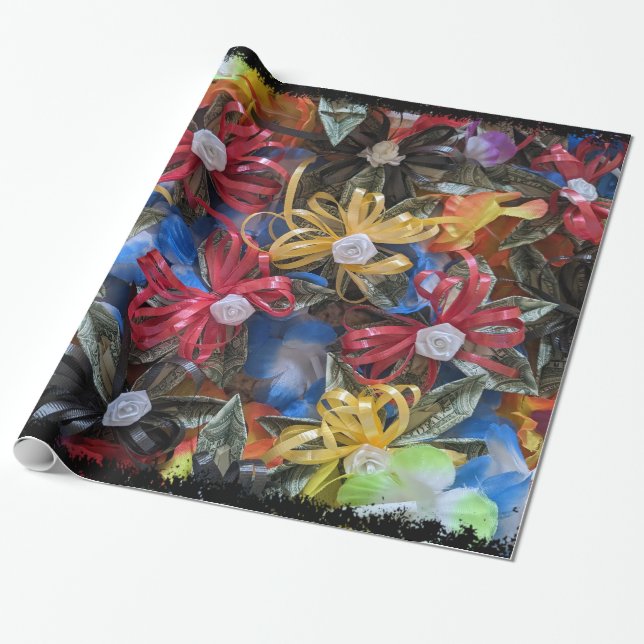Papier Cadeau Papier d'emballage cadeau couleur argent lei desig (Déroulé)