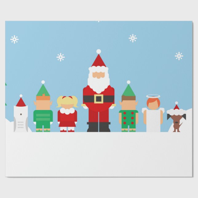 Papier Cadeau Papier d'emballage cadeau de Joyeux Noël (Plat)