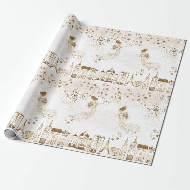 Papier Cadeau Papier d'emballage cadeau de la poussière d'étoile (Déroulé)