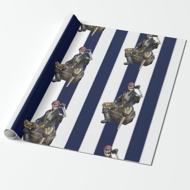 Papier Cadeau papier d'emballage cadeau pirate (Déroulé)