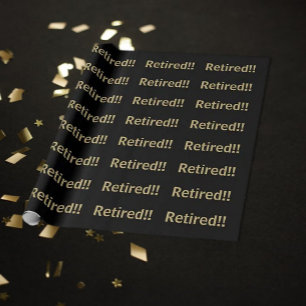 Papier Cadeau Papier d'emballage cadeau retraité/retraité noir/o