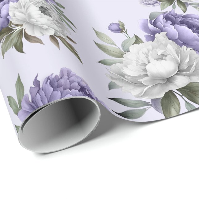 Papier Cadeau Papier d'emballage cadeau violet de lavande (Coin rond)