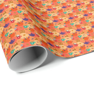 Papier Cadeau papier d'emballage citrouille de thanksgiving