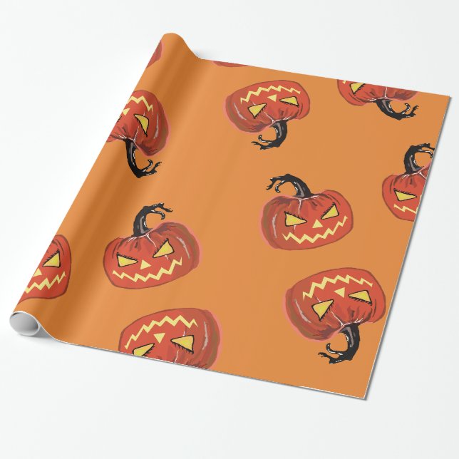 Papier Cadeau Papier d'emballage Citrouille Halloween (Déroulé)