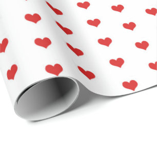 Papier Cadeau Papier d'emballage - Coeurs rouges