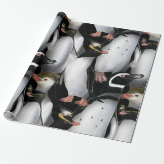 Papier Cadeau Papier d'emballage coloré de la famille Penguin