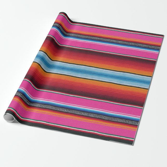 Papier Cadeau papier d'emballage, copie mexicaine de serape, (Déroulé)