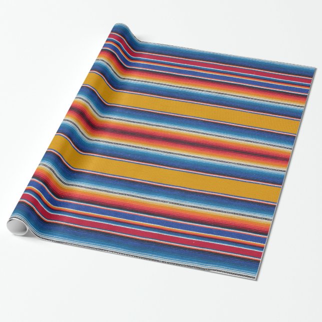 Papier Cadeau papier d'emballage, copie mexicaine de serape, (Déroulé)