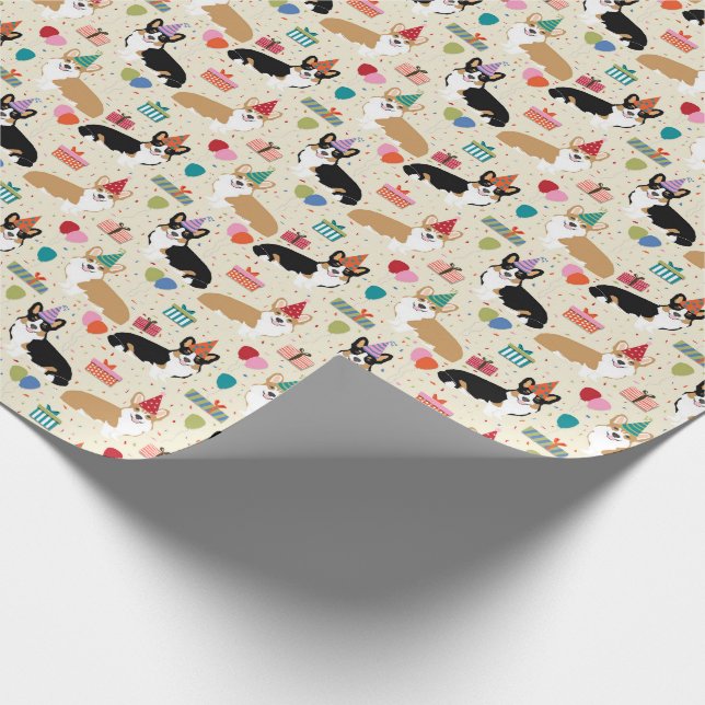 Papier Cadeau Papier d'emballage Corgi Birthday (Coin)